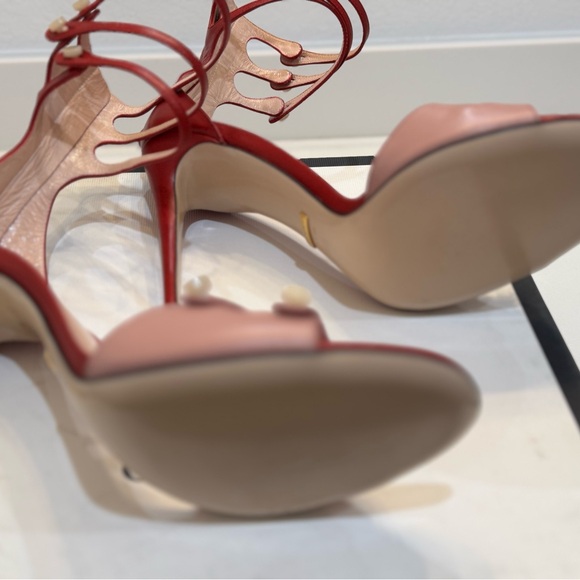 Gucci Red and Pink Strappy Heels